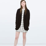 Black White Grid Skirt