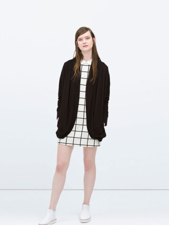 Black White Grid Skirt
